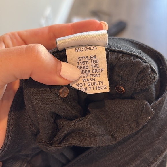 MOTHER The Insider Crop Step Fray Size 32 Not Guilty Wash Black Gray - Picture 5 of 16